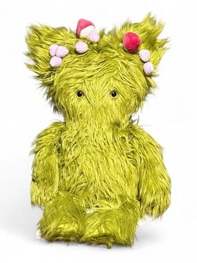 Curious Little Market Everwilde Green Mushroom Plush 30” Large Fluffy Cottage